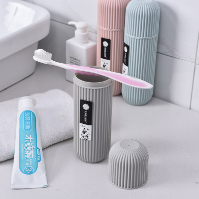 Hot Recommend Travel Toothbrush Box Plastic Toothbrush Storage Box Gray Travel Toothbrush Toothpaste Washing Set