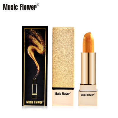 Music Flower Moisturizing Glow Multi-Effect Lipstick Eye Shadow Dual Use Long Lasting No Stain on Cup Gilding Lipstick M5039