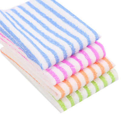 Manufacturers direct marketing kitchen non - greasy dishwashing towel thickened small dishcloth double - sided bibulous towel striped 100 clean cloth towel