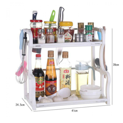 New plastic double-deck kitchen shelf storage shelf household storage shelf wholesale