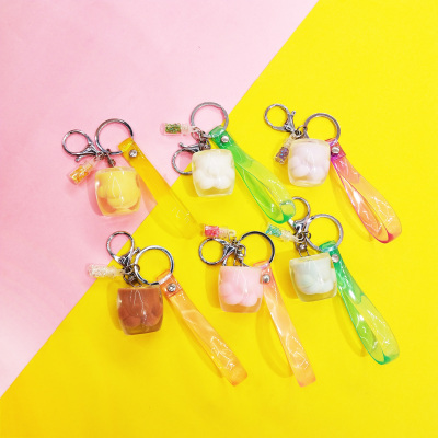 Cartoon cat claw cup key chain pendant ornaments pendant fashion female bag pendant ornaments