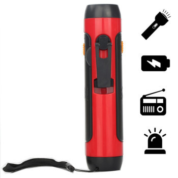 502 Outdoor Travel Hand FM Radio Torch Strong Light Lighting Led with Power Bank Emergency Flashlight