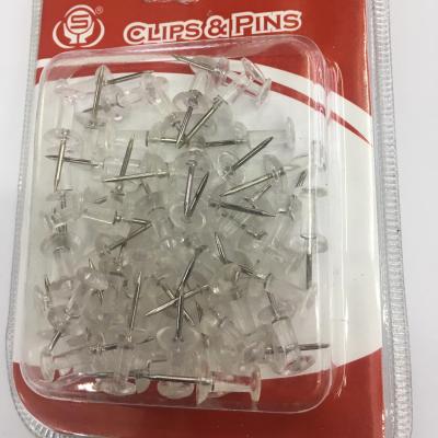 Transparent i-nail thumbtack opposite-type i-nail double gun suction card art office supplies