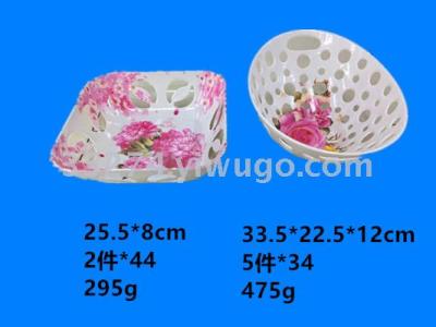 Melamine tableware Melamine fruit tray imitation ceramic decal fruit tray large inventory of low prices can be sold by ton