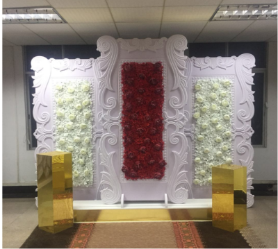 Annie Wedding Wedding Background Props 3D Carved Artificial Flower Background Wall Wedding Hotel Decoration