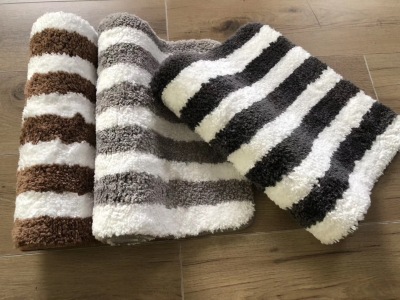 Japanese striped velvety floor mat for home non - slip mat
