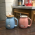 Cute cat with lid spoon cup creative cup couple cup ceramic cup home men's and women's office mug woman