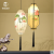 Chinese Fabric Craft Hand Painted Lantern Classic Style GD Restaurant and Tea House Aisle Creative Wax Gourd Long Fabric Pendant Lamp