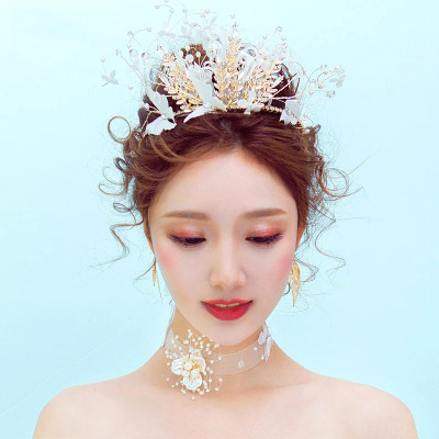 Bridal accessories 2018 new crown headband holiday wedding photography yiwu hair ornaments headdress half ring fashion headband