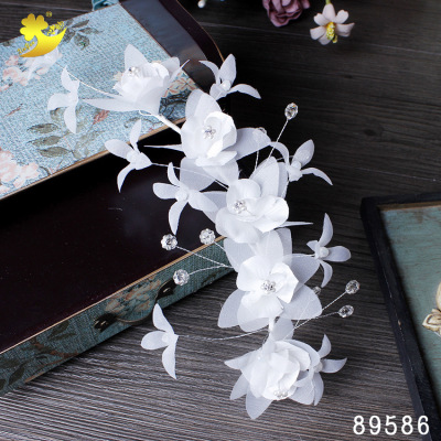 Heart rhyme flower headdress checking out simple name plum blossom put package diamond wedding dress satin studio photo stage catwalk hair ornaments
