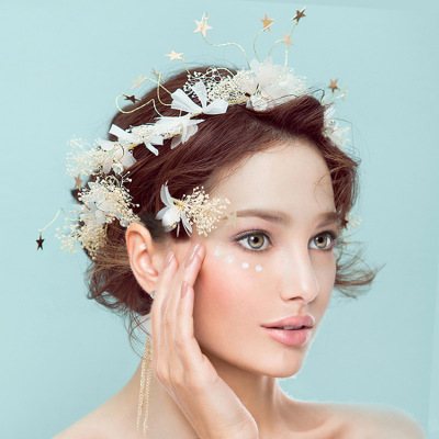 : Korean version 2018 mantiaoxing senji tiara photography festival celebration fashion sweet bride accessories hair crown