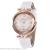Hot style embossed casual small clear stripe belt ladies watch