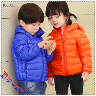Winter new Korean version of children down cotton clothing lightweight hooded children's short boys and girls go out 