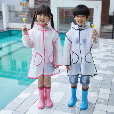 Japan and South Korea fashion children's raincoat with transparent brim raincoat outdoor outdoor poncho