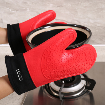 Short style with cotton and double layer silicone gloves