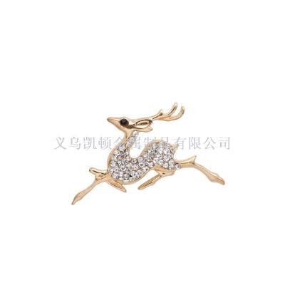 European and American Popular New Rhinestone Elk Brooch Ornament Creative Exquisite Ornament Gift Women's All-Match Gift