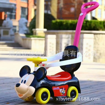 The new Mickey Mouse mini baby scooter with music light trolley