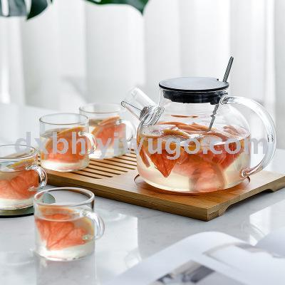 High borosilicate glass fruit teapot transparent household flower teapot large capacity small tea set for afternoon tea