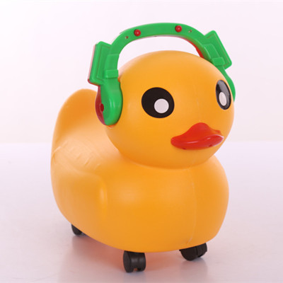 Add long children's classic big yellow duck baby with music walker scoot car gift car toy sales