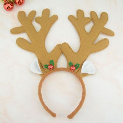 Christmas Headband Children Adult Brushed Headband Party Dress up Supplies Bell Antlers Head Buckle Christmas Decoration