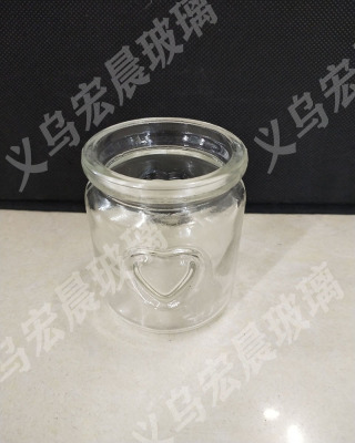 Manufacturers direct sales double heart pudding glass bottle pudding bottle model variety of wood plug, plastic cover