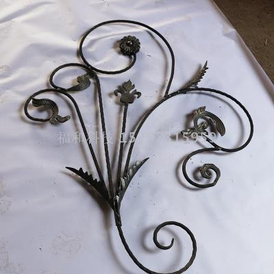 Wrought iron fittings stair flowers