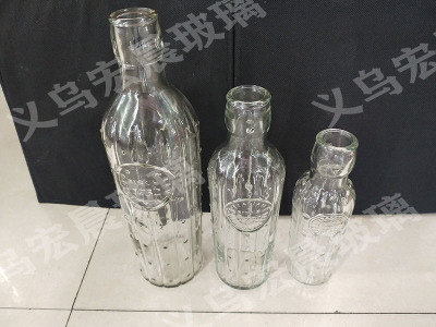 2019 new sealed bottle with iron buckle cactus style horizontal grain glass iron buckle bottle