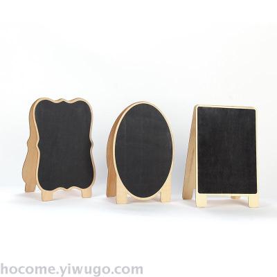 Double-sided wooden chalk blackboard decoration children's teaching simple wooden clip blackboard 