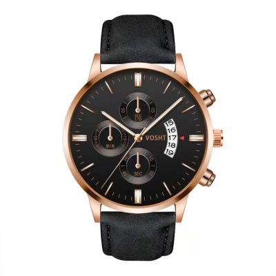 Amazon aliexpress hot style watch wish is a popular men's leisure watch with calendar and three eyes