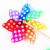 Manufacturers Direct 24cm plastic Polka Dots wooden Stick Windmill Layout creative decoration wholesale toys
