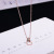 Women's Korean-Style Simple round Ring Heart-Shaped Zircon Short Titanium Steel Necklace Korean-Style Dignified Pendant Rose Gold Clavicle Chain