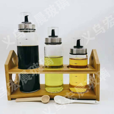 Fine glass oil bottle set round bottle measuring glass oil bottle square bottle labeled glass oil bottle