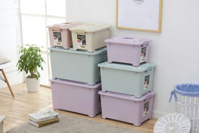 H01-8233 Small 20L Fashion Storage Box Solid Color Frosted Storage Box Storage Box