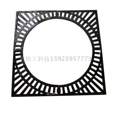 Grate with cast iron manhole cover