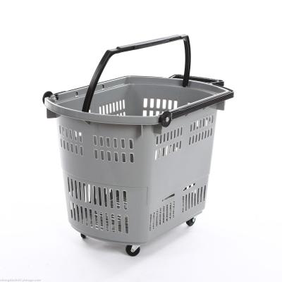 60L shopping basket supermarket plastic basket plastic hand basket portable plastic shopping basket