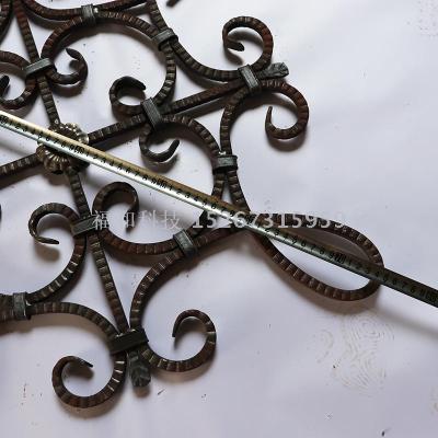 Wrought iron fittings stair flower armrest fittings of wrought iron