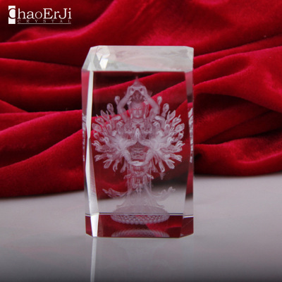 Wholesale crystal 3 d internal carving crafts decoration customized logo patterns home office travel souvenirs