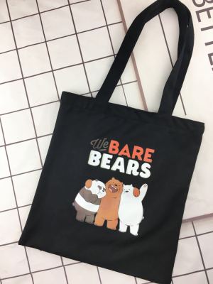 New bare bear bear art little fresh canvas handbag environmental protection shopping bag shoulder bag