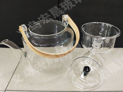 2019 fine transparent high borosilicate glass tea set -- dual-purpose pot glass teapot