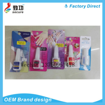 Nail glue strong lasting stick fake nail slices transparent glue nail special tool with brush head 7g10g