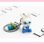 Korean super cute cartoon rabbit key chain bag hanging decoration resin key ring key string pendant