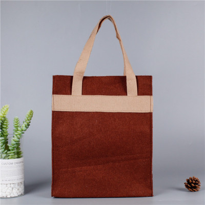 Color patchwork felt handbag wholesale wool felt bag non-woven shopping bags clearance promotion