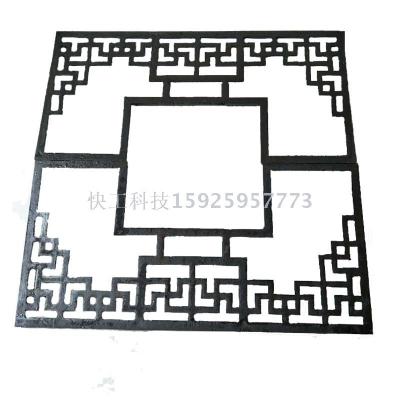 Cast iron manhole cover with cast iron grate