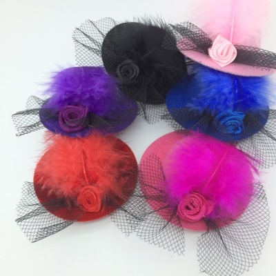 Children perform wool hats, hairpins, feathers, lace, small rose hair clips, headwear wholesale