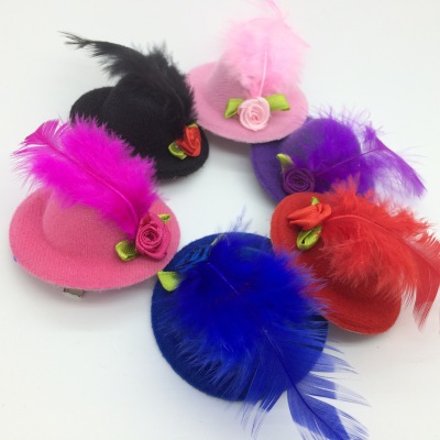 Korean headdress hair decoration hair card dance children rose feather hat hairpin wholesale manufacturers direct sales
