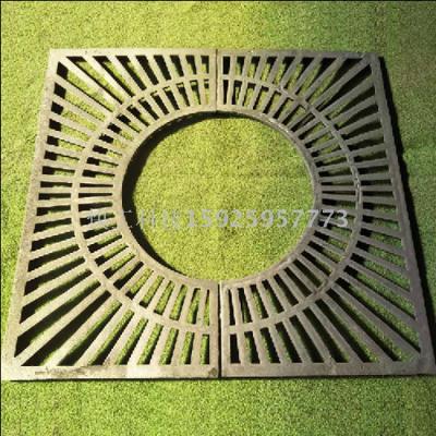 Cast iron manhole cover with tree grate tree pool cover manufacturers direct sales