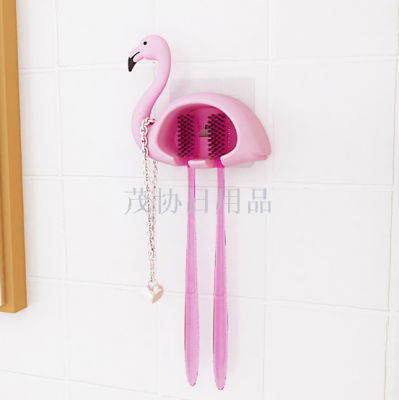 Flamingo toothbrush hanging toilet no holes cutl toothbrush rack toothbrush holder hanging toothbrush rack wall hanging