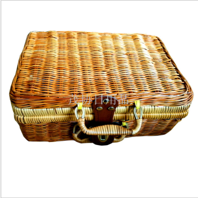 Rattan box hand - held imitation rattan basket exquisite straw woven rattan basket