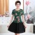 Summer new middle-aged and elderly women's clothing fat mother faked two loose short sleeve stretch belle dresses