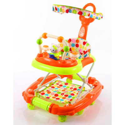 Baby baby baby walker with rocking horse with push rod with dinner disc with brake with shed with music toys